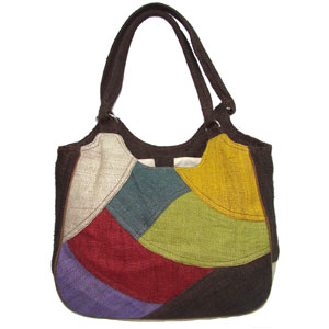 Hemp Handbag - Patchwork Large, w/ Org. Cotton Lining