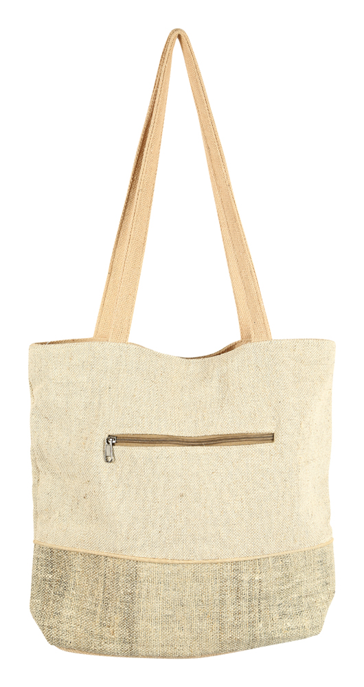 Hemp and cotton hobo bag natural hemp base