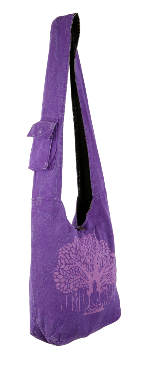 Tree of Life Cross-body Bag Longer Strap Purple/multi 